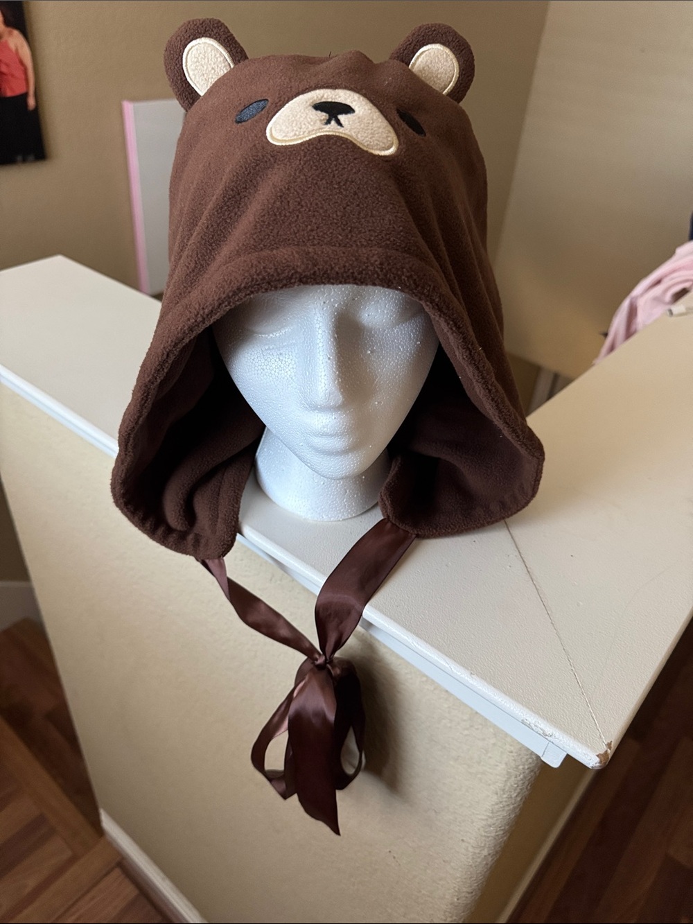 🧸Cute Brown Bear Hooded Hat with Ear Accents, one size